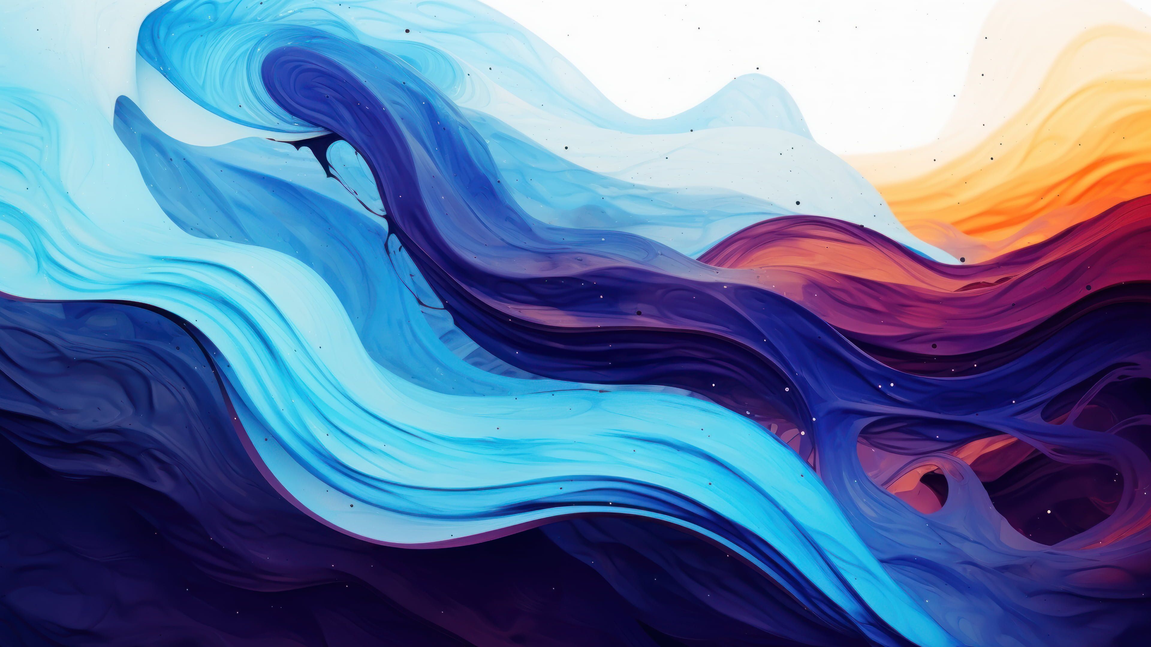 Wave Splash Illustration 4K Wallpaper
