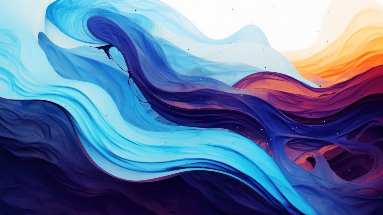 Wave Splash Illustration 4K Wallpaper