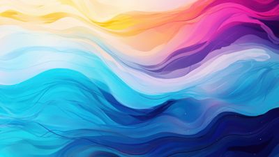 Blue Wave Splash Illustration 4K Wallpaper