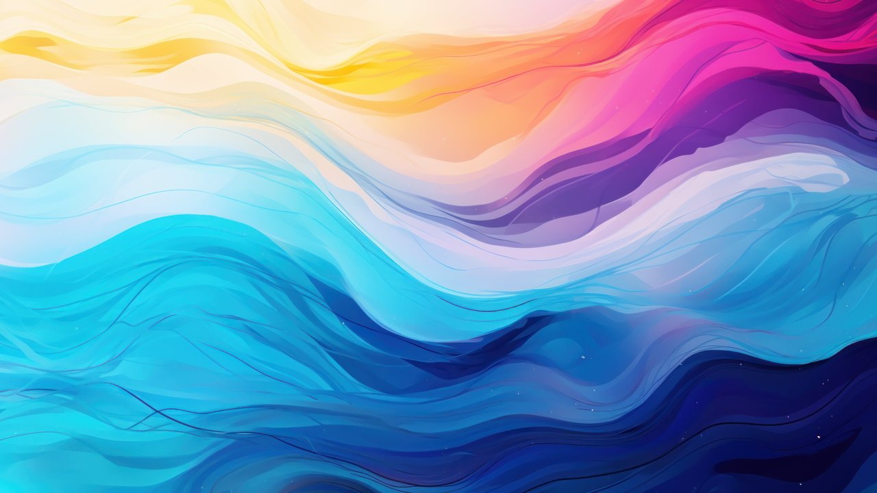 Blue Wave Splash Illustration 4K Wallpaper