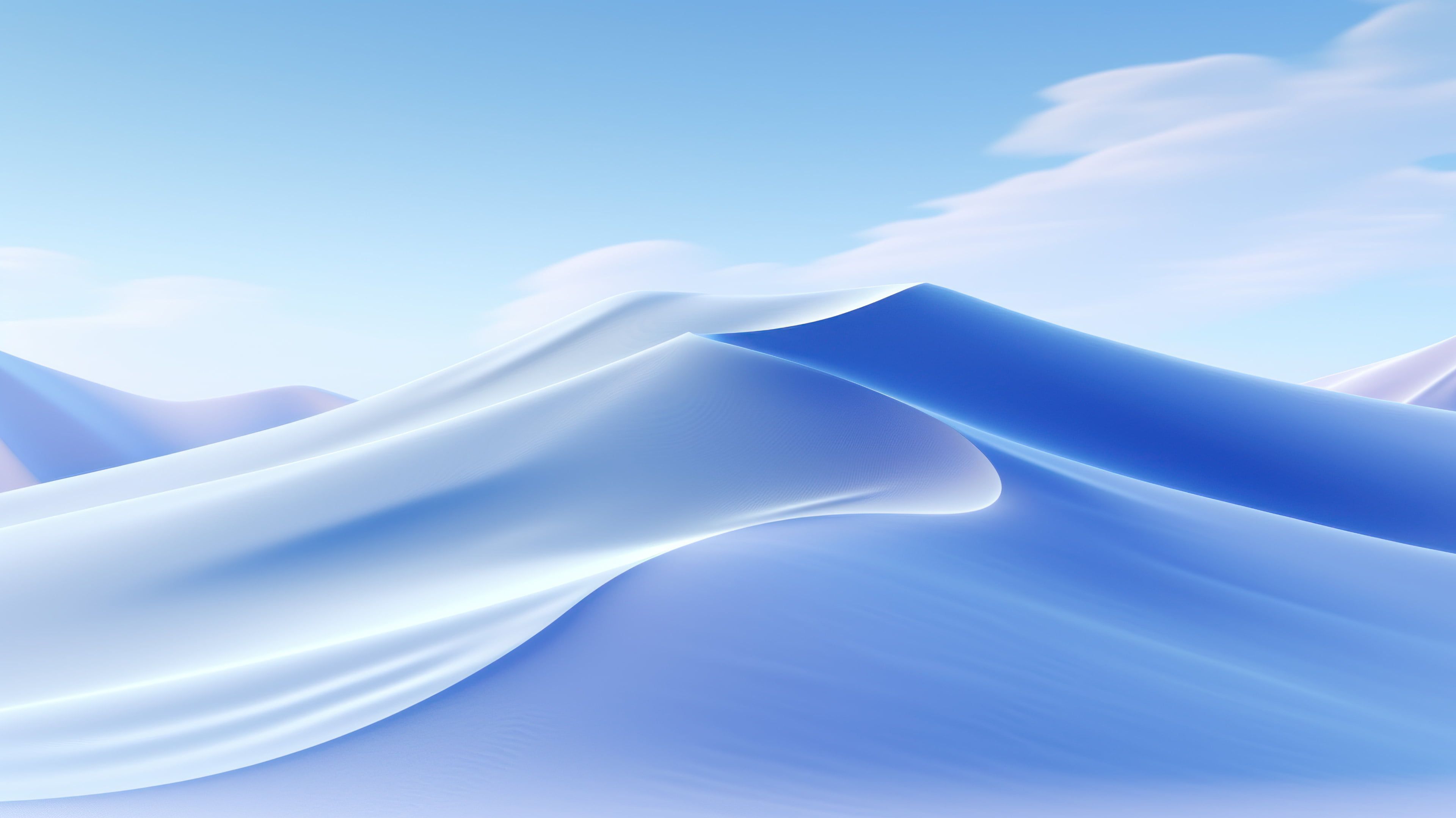 Pastel Blue Desert 4K Wallpaper