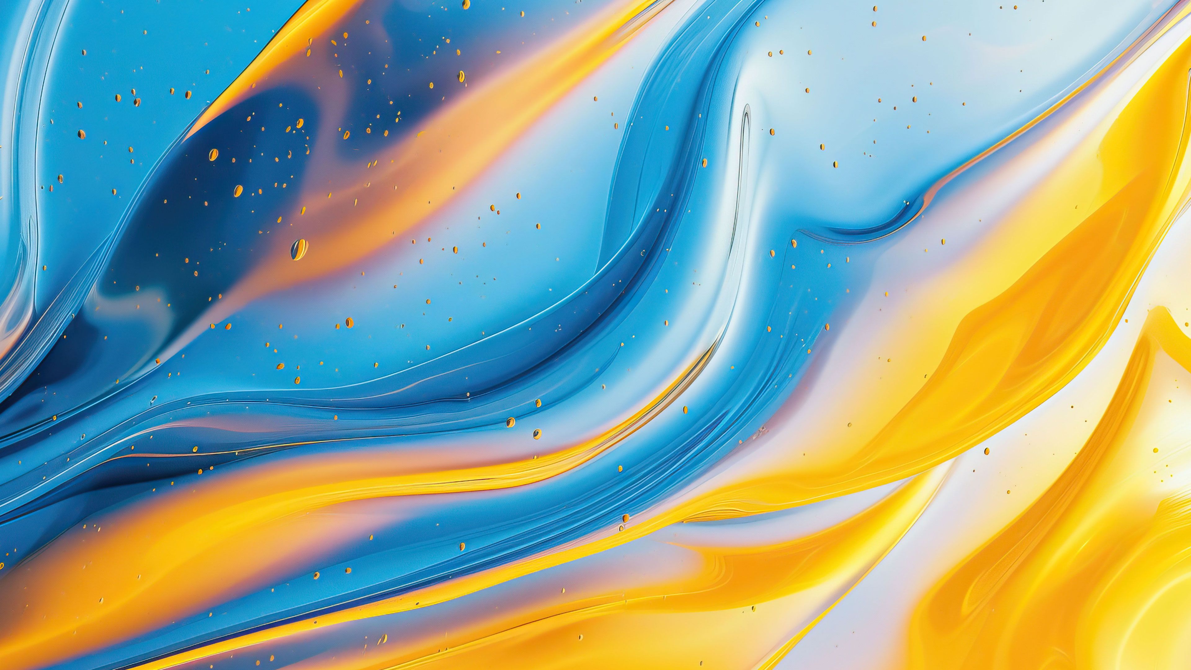 Abstract Golden Waves 4K Wallpaper