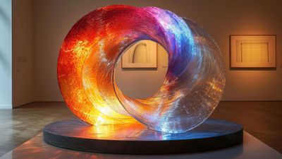 Colorful Spiral Sculpture 4K Wallpaper