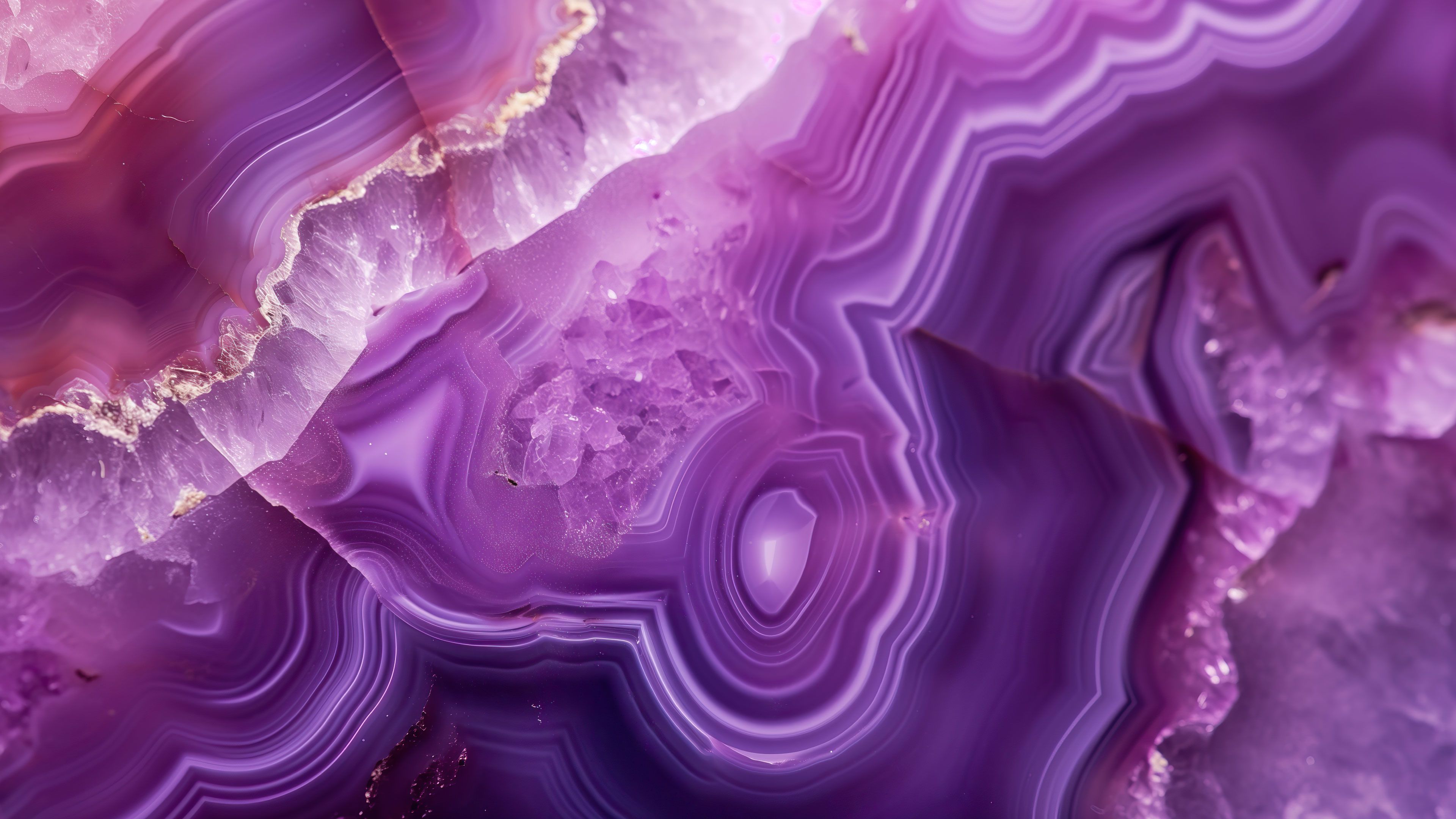 Purple Agate Crystal 4K Wallpaper