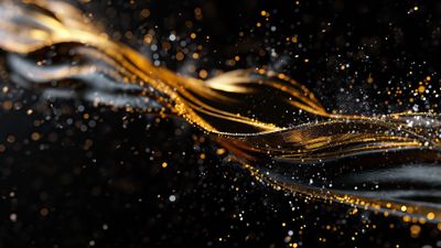 Abstract Golden Swirls 4K Wallpaper