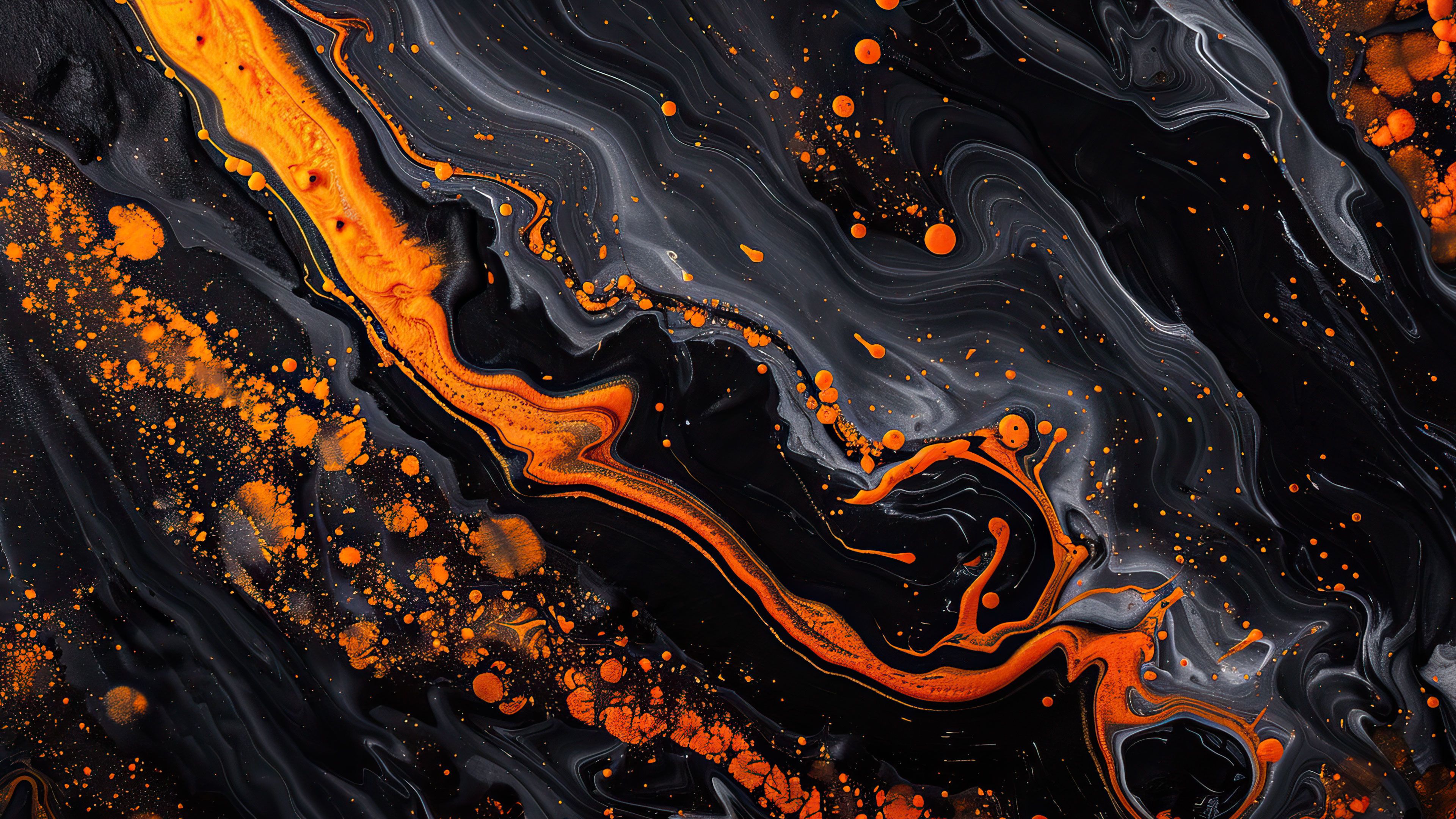 Elegant Dark Marbled Texture 4K Wallpaper