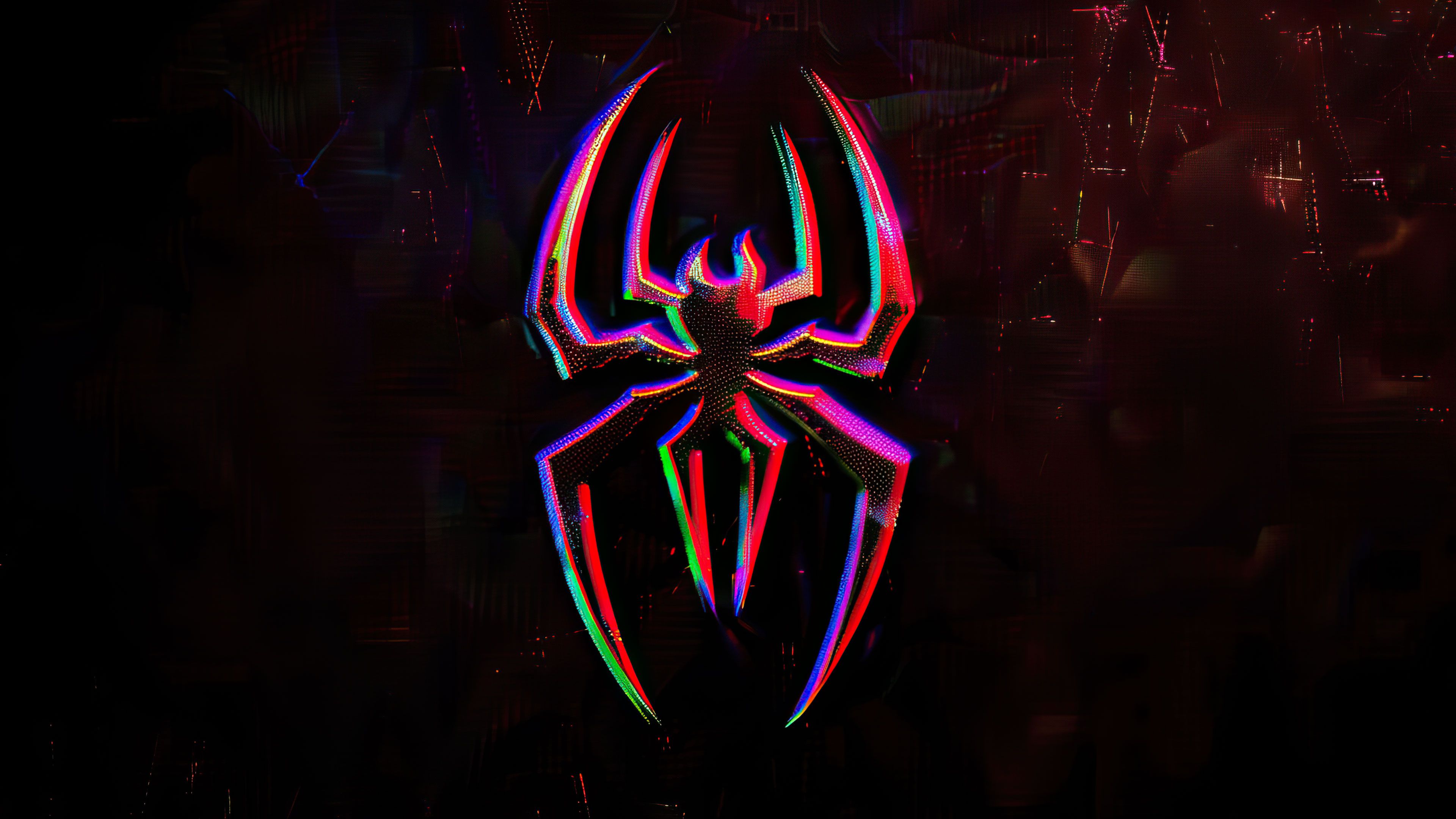 Neon Spider Logo 4K PC Wallpaper