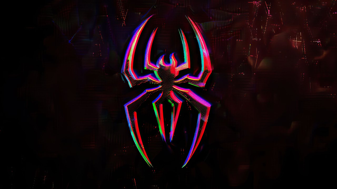 Neon Spider Logo 4K PC Wallpaper
