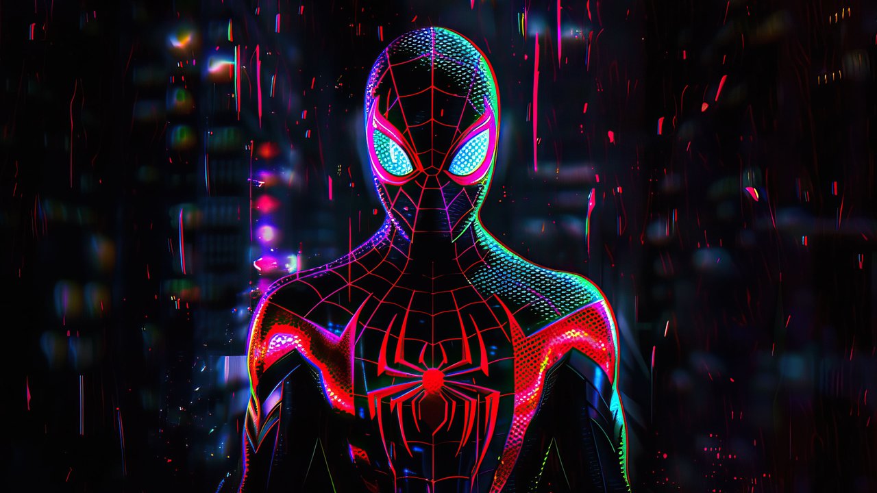Spider-Man Neon Glow 4K PC Wallpaper