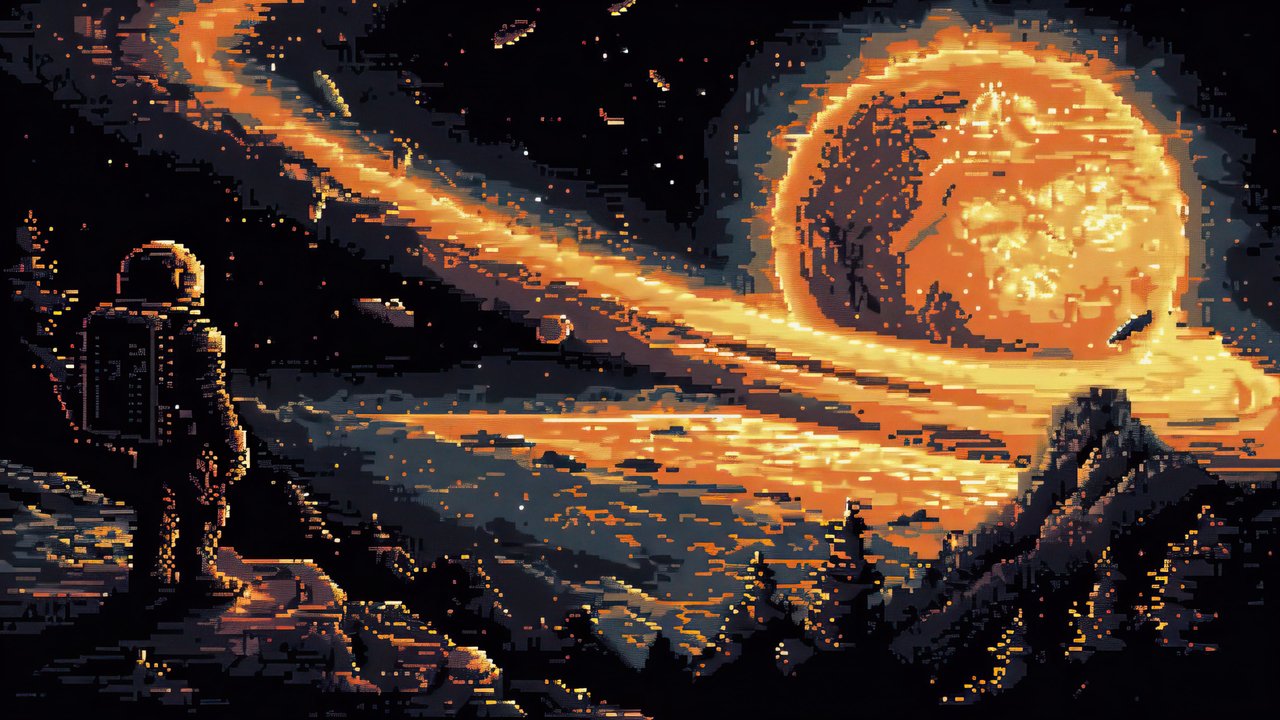 Astronaut Gazing At Fiery Planet 4K PC Wallpaper