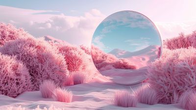 Pink Sandscape Reflection 4K PC Wallpaper