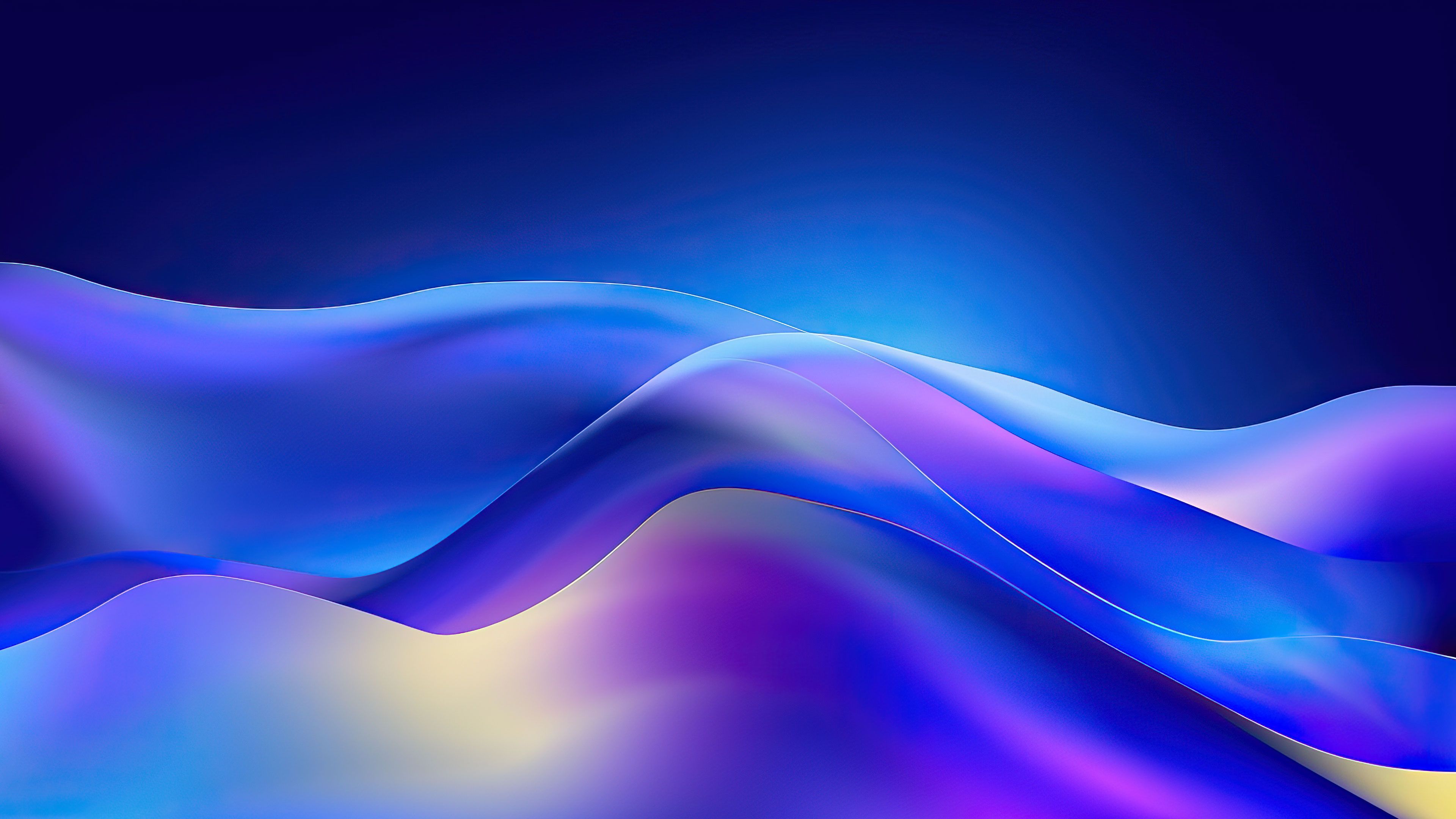 Blue Wavy Swirls 4K PC Wallpaper