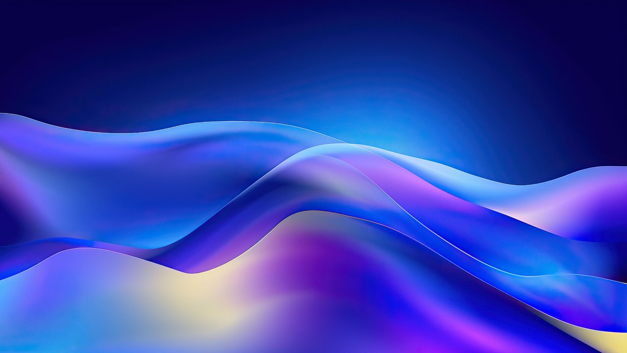 Blue Wavy Swirls 4K PC Wallpaper