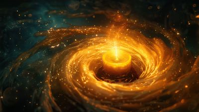 Golden Candlelight Swirl 4K Wallpaper