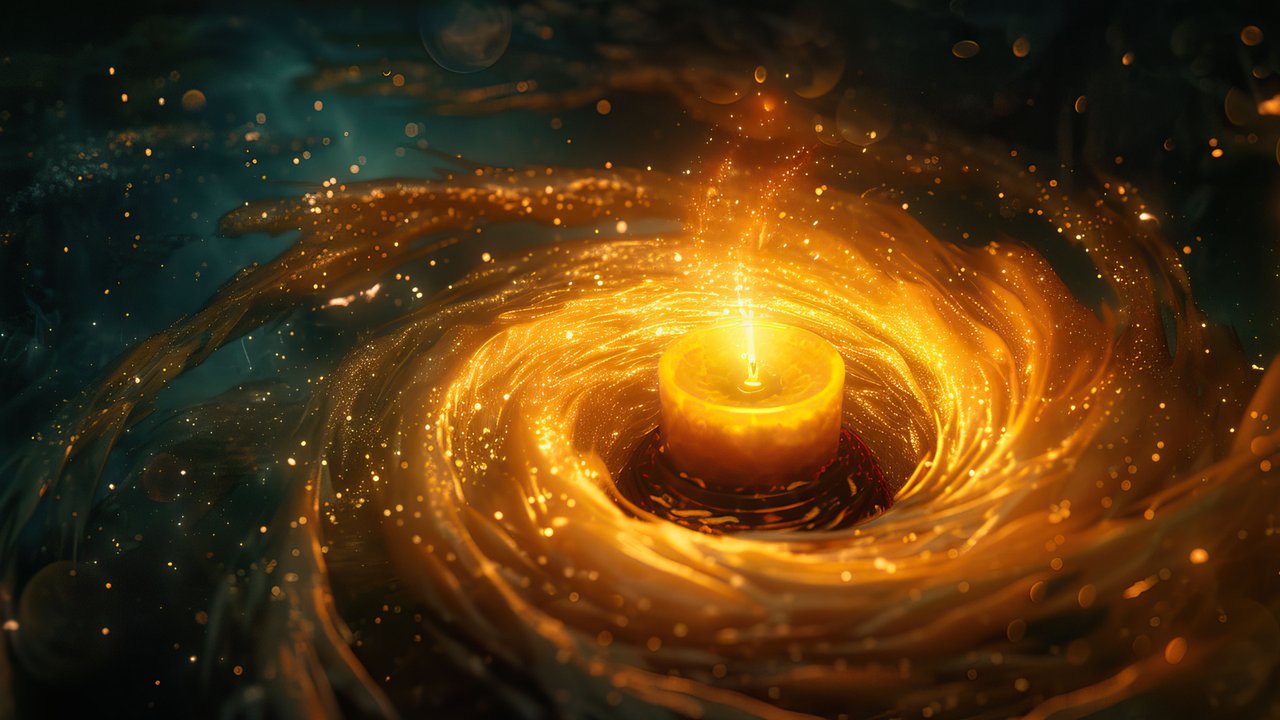 Golden Candlelight Swirl 4K Wallpaper