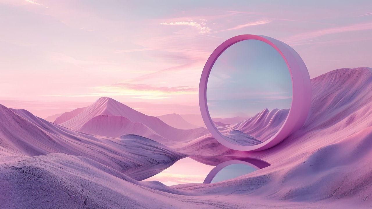 Pink Desert Reflection 4K Wallpaper