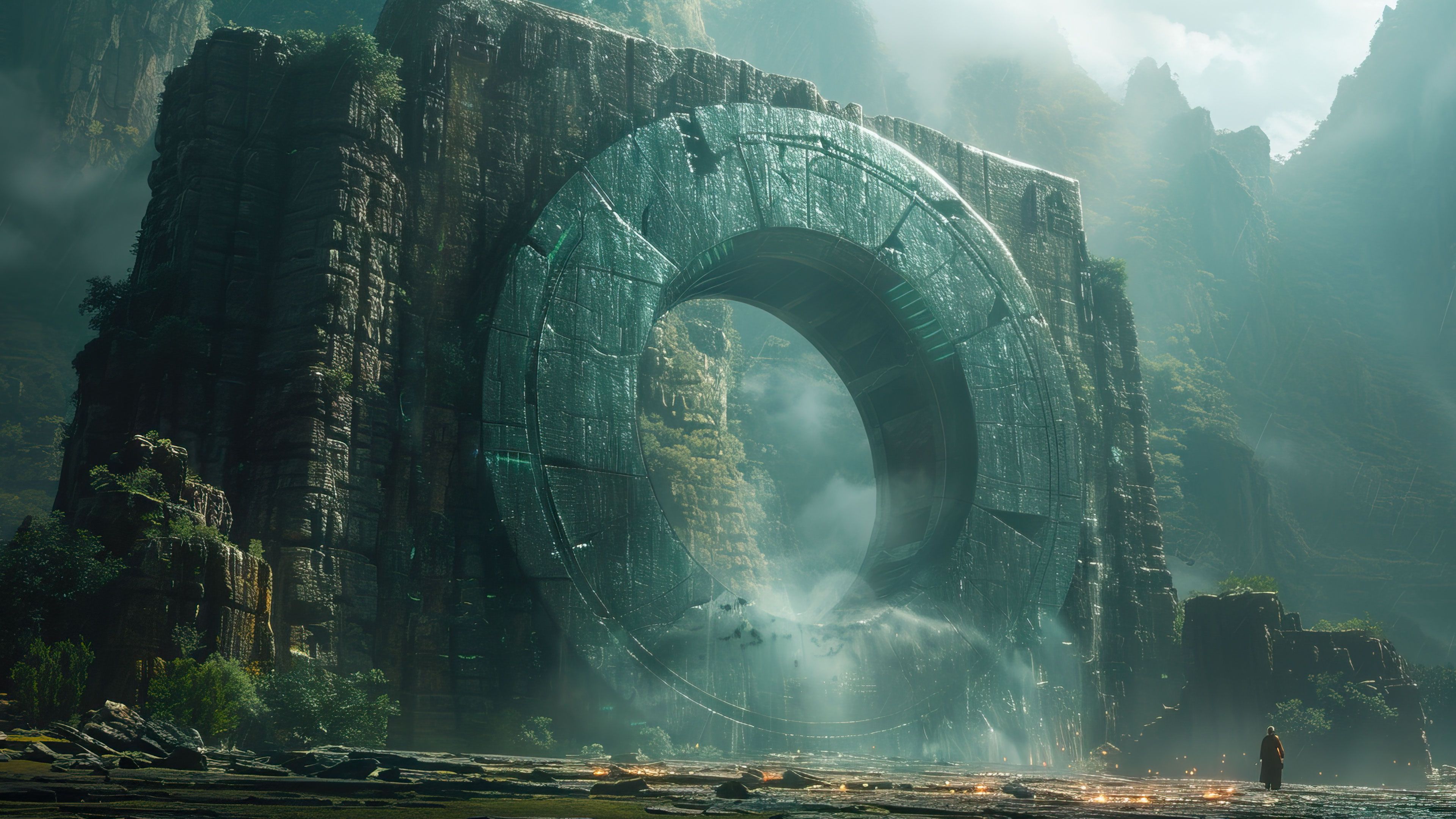 Mystical Forest Gateway 4K Wallpaper