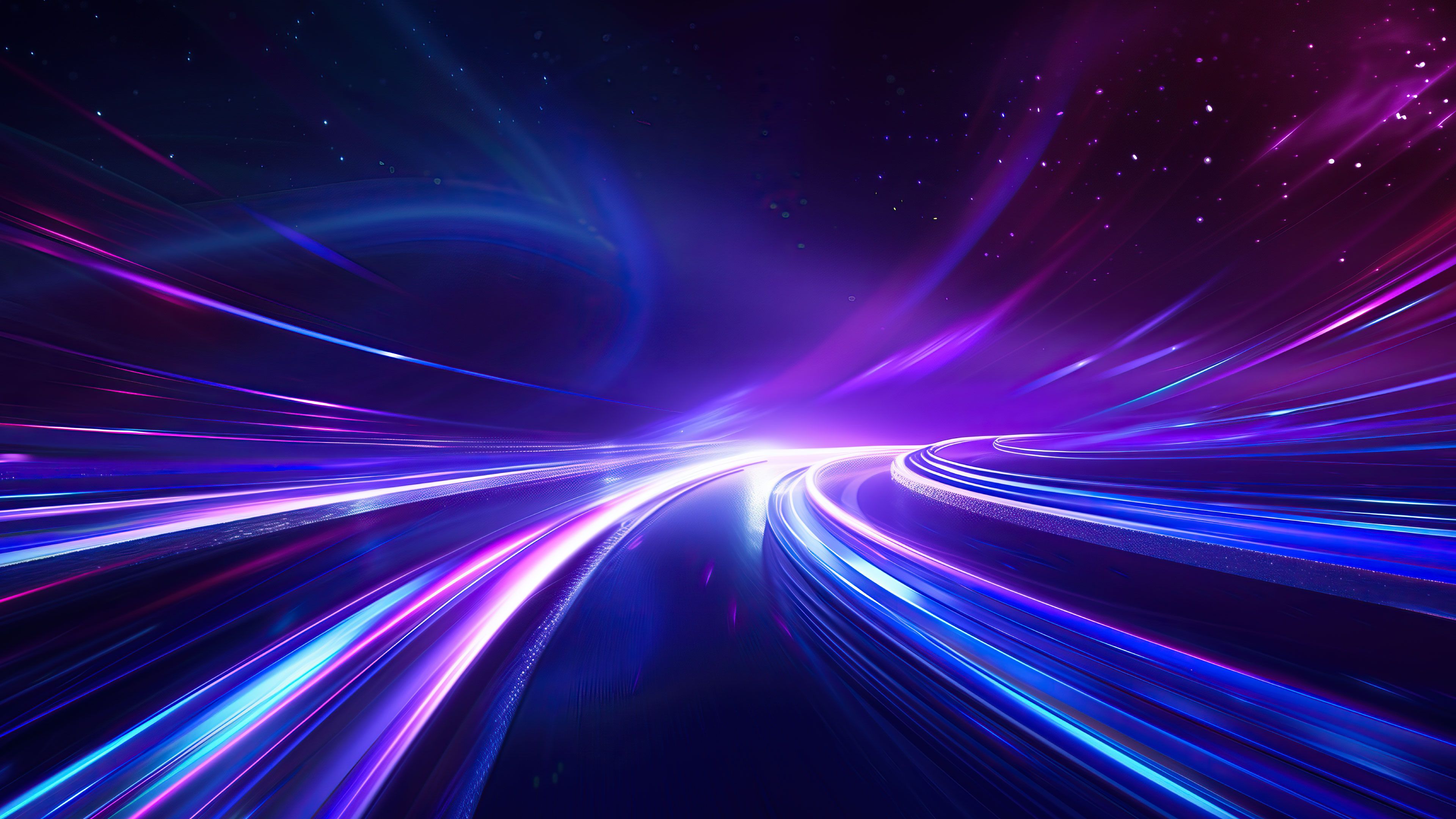 Colorful Light Trails In Space 4K Wallpaper