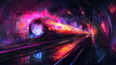 Neon Blitz Speed Tunnel 4K Wallpaper