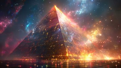 Stellar Pyramid Illumination 4K Wallpaper