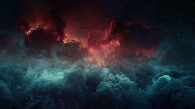 Galactic Storm Clouds 4K Wallpaper