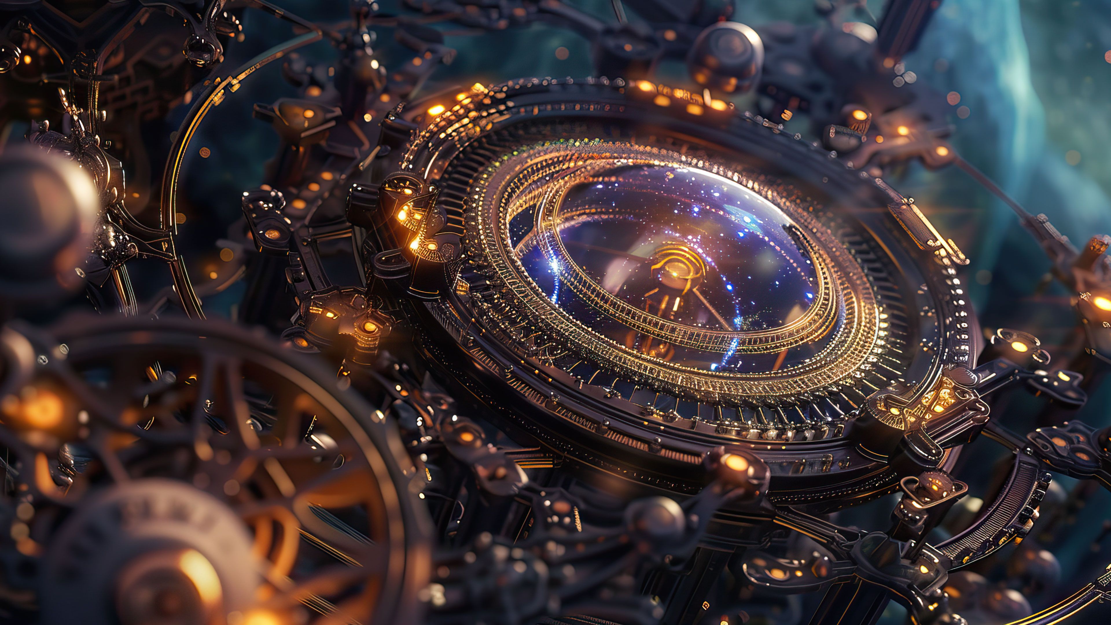 Vintage Mechanism Cosmos 4K Wallpaper