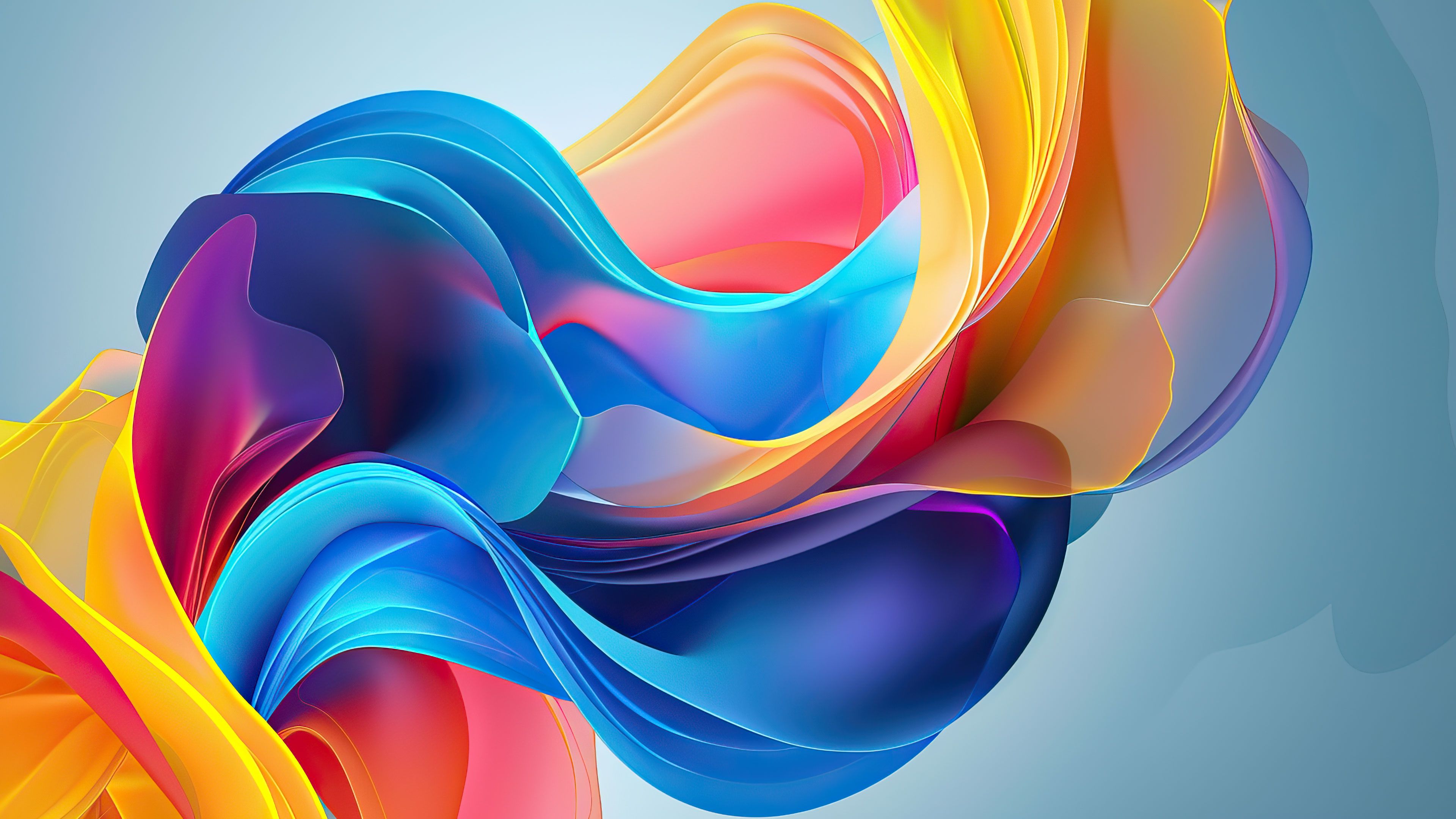 Sleek Colorful Abstract Waves 4K Wallpaper