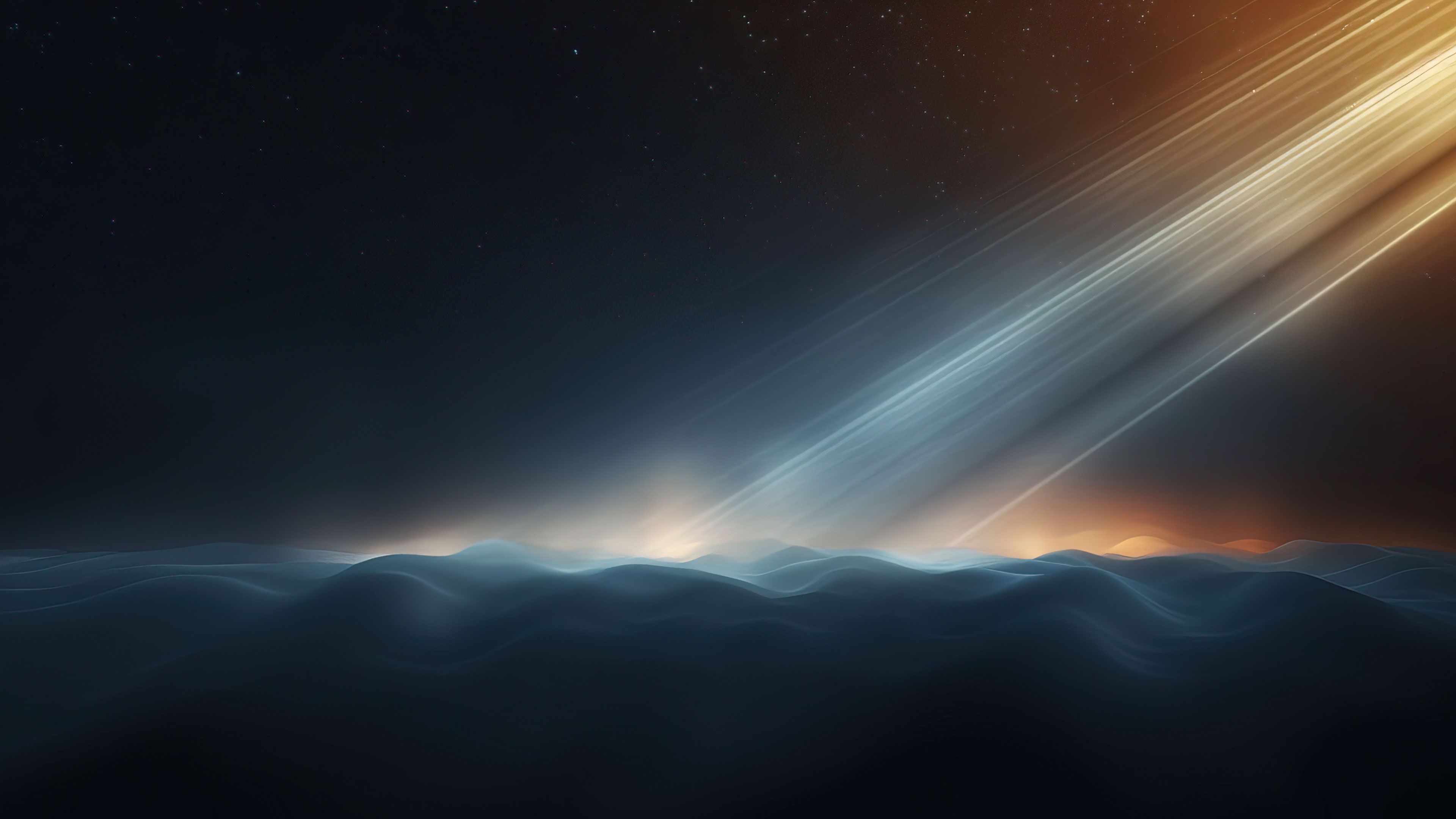 Glowing Horizon Night Sky 4K Wallpaper