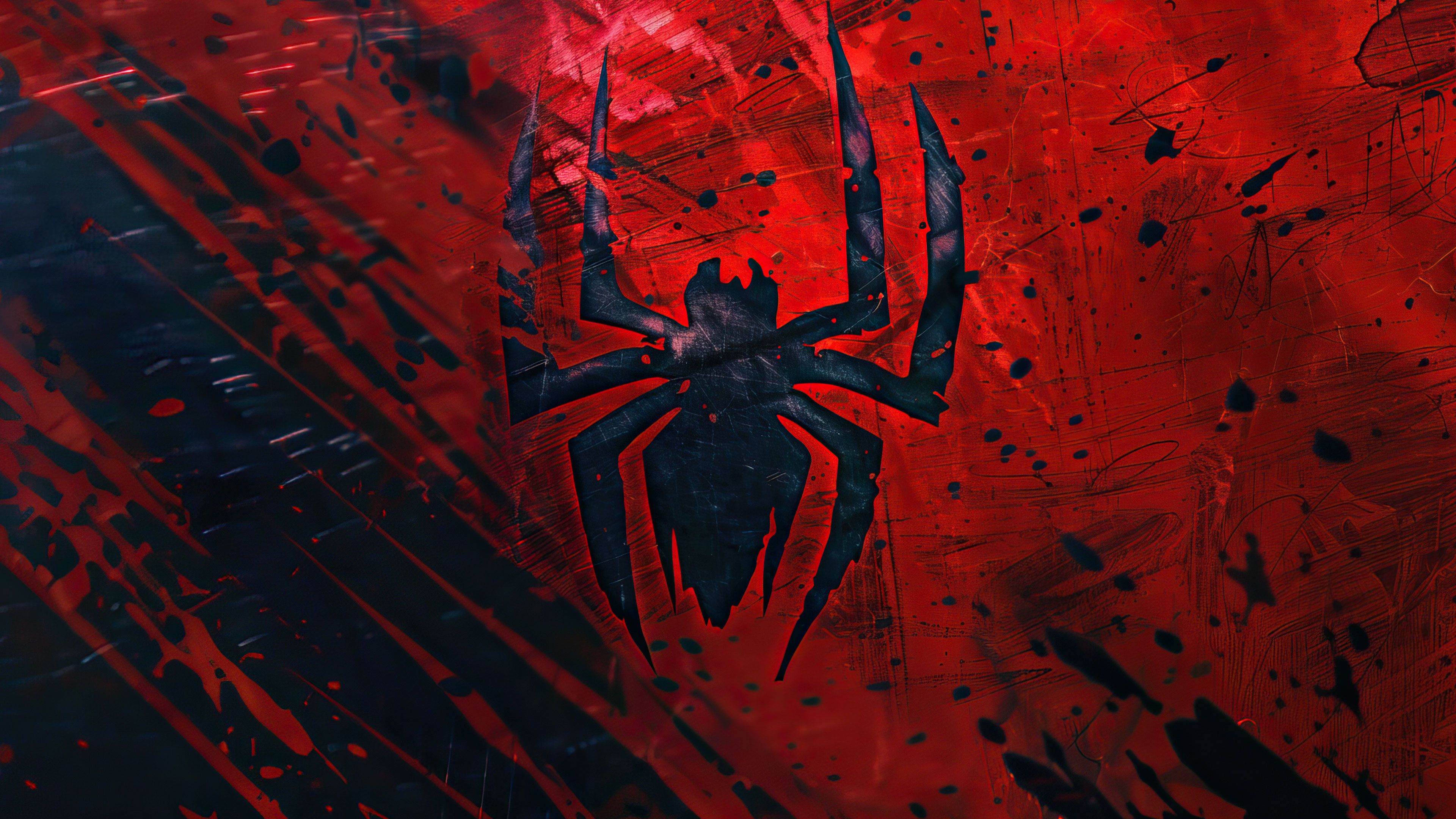 Spider-Man Emblem On Grunge Background 4K Wallpaper