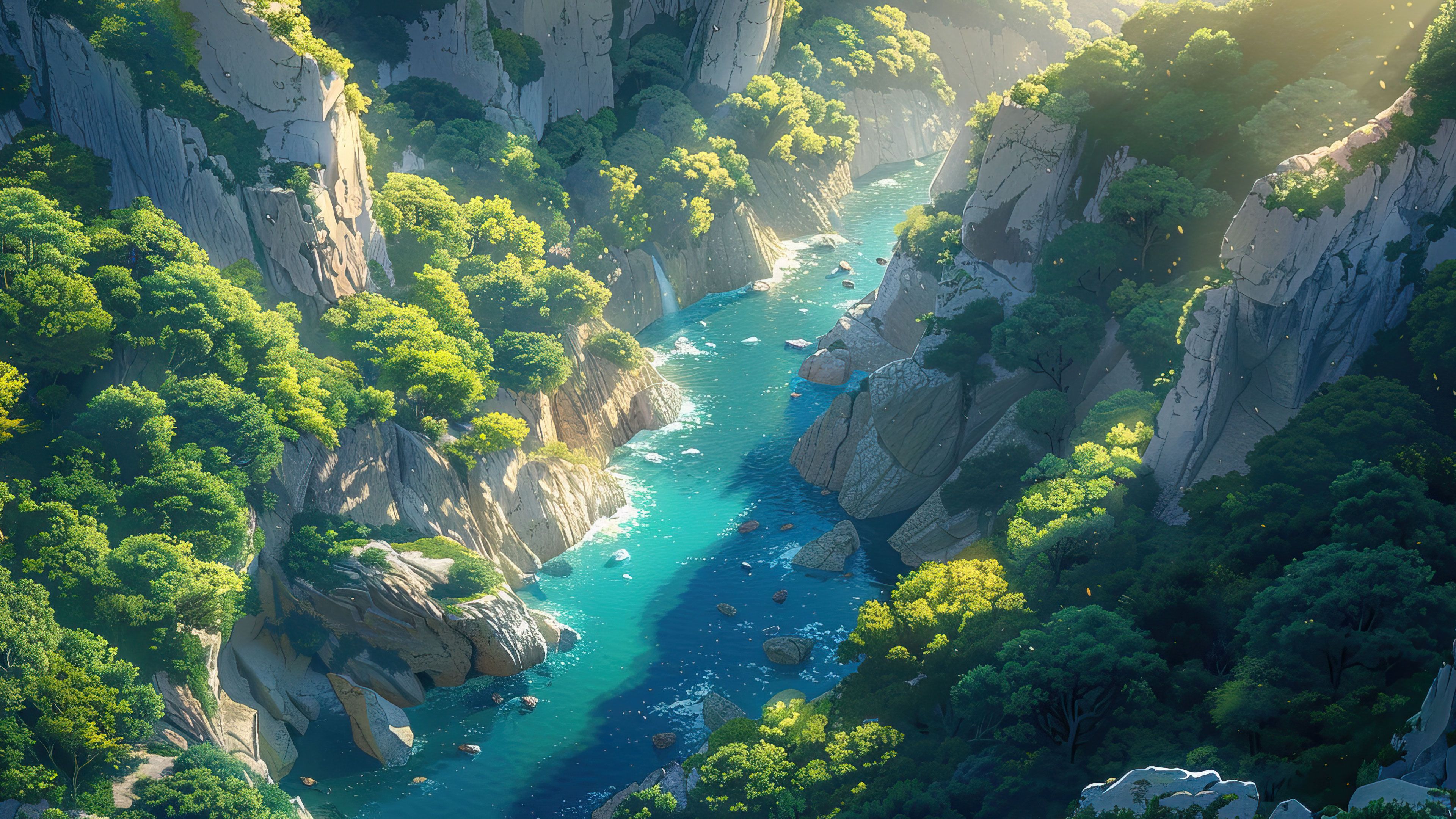 Majestic Canyon River Landscape 4K Wallpaper