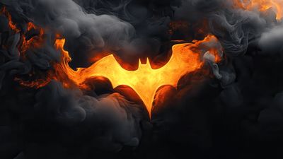 Fiery Batman Logo 4K Wallpaper