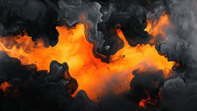 Dark Smoke Vibrant Flames 4K Wallpaper