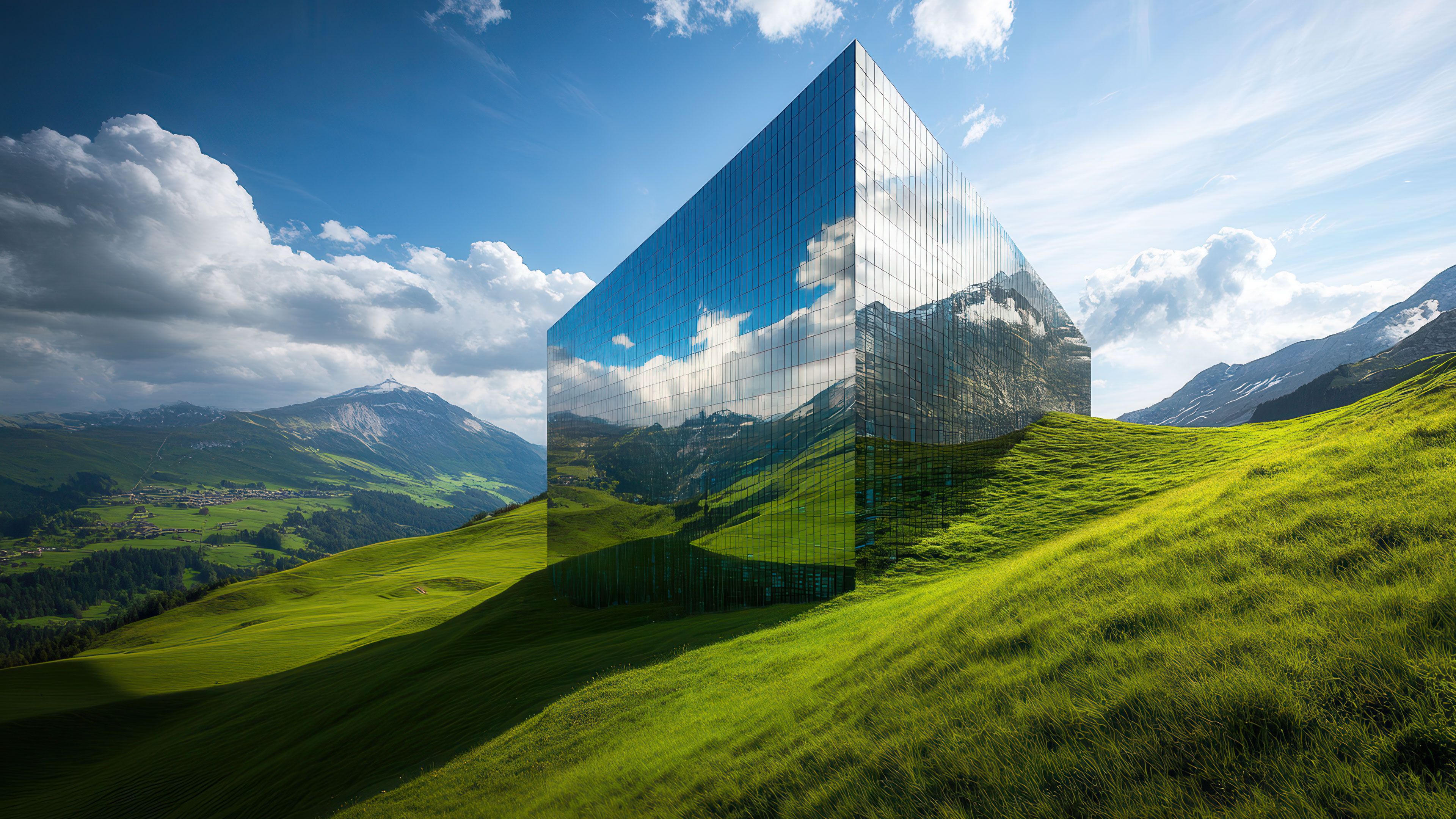 Surreal Glass Architecture 4K Wallpaper