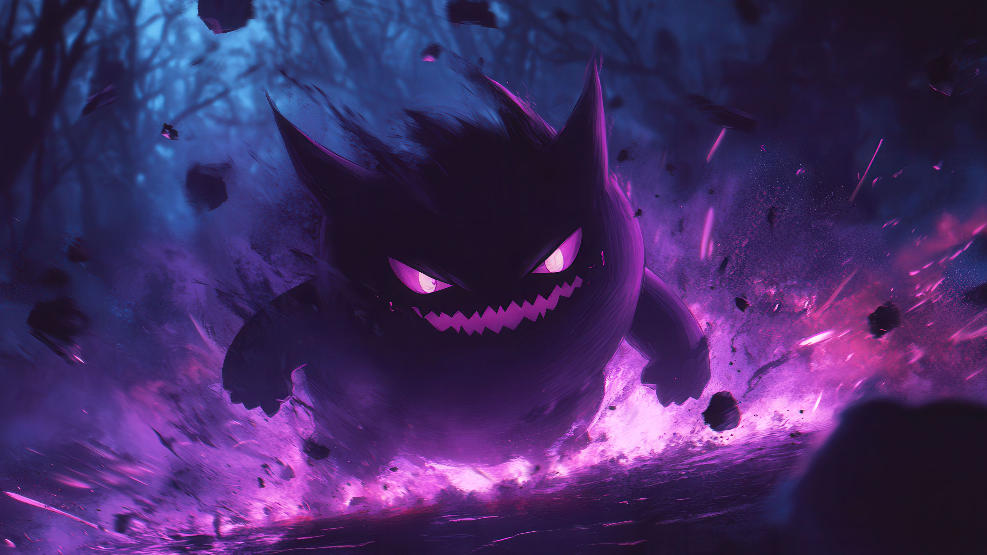 Gengar In The Dark Forest 4K Wallpaper
