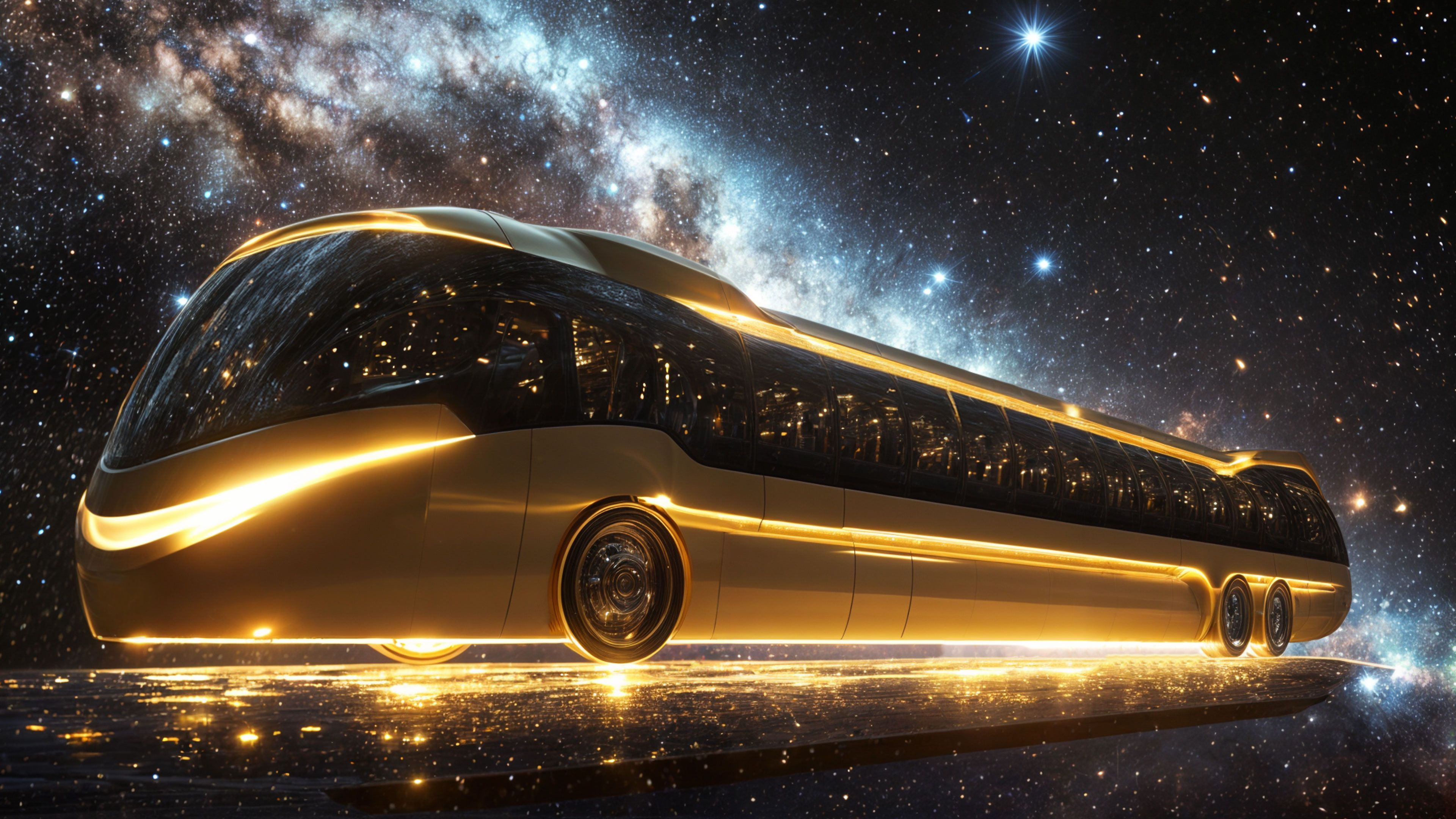 Futuristic Space Bus 4K Wallpaper