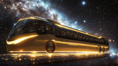 Futuristic Space Bus 4K Wallpaper