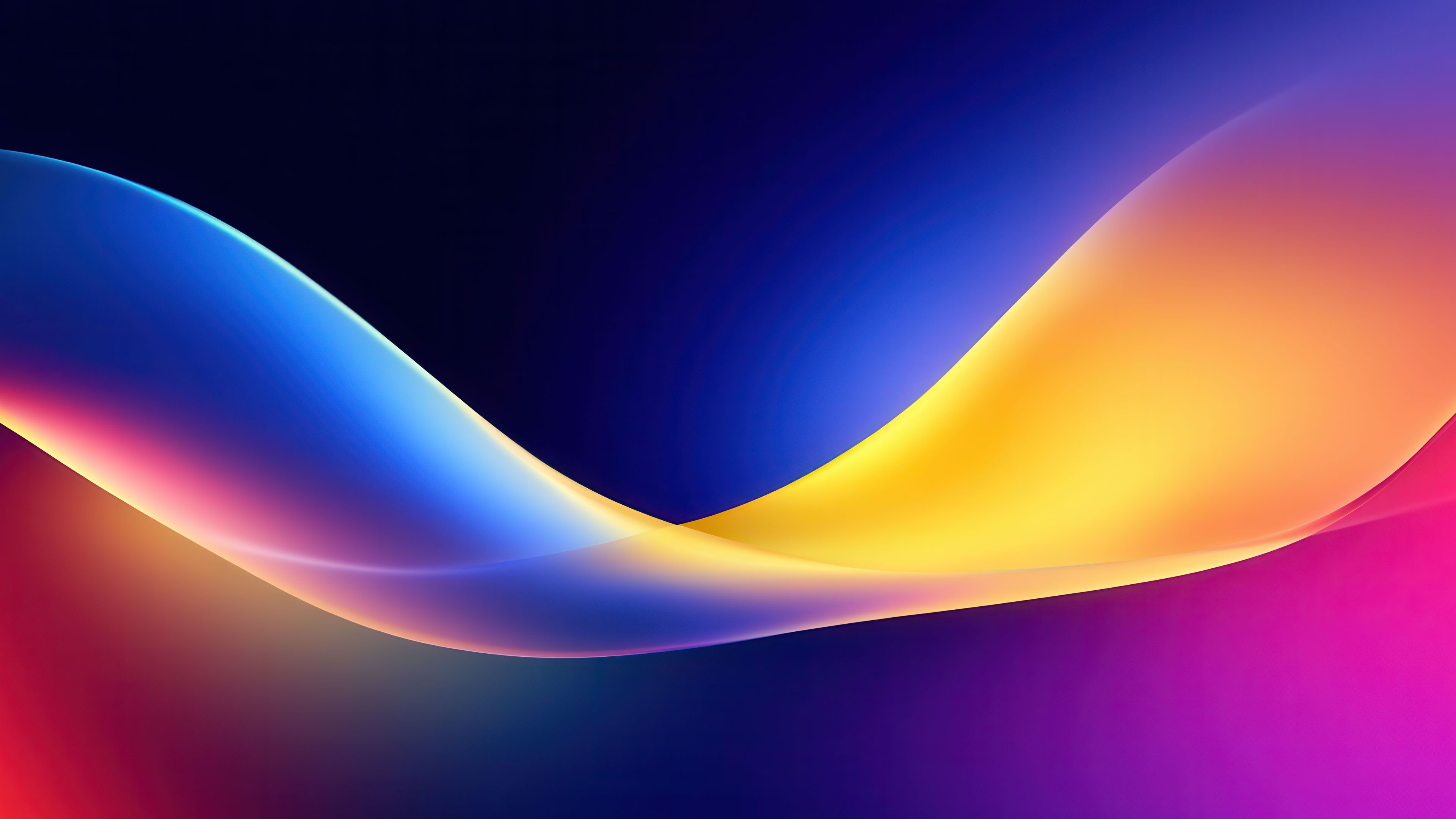 Smooth Colorful Light Waves 4K Wallpaper