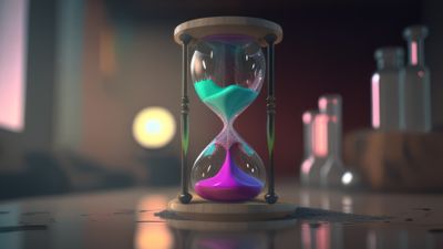 Hourglass With Colorful Sand 4K Desktop Wallpaper