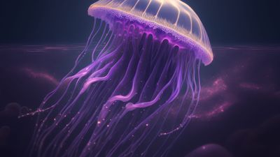Jellyfish in The Mysterious Deep Sea 4K Desktop Wallpaper