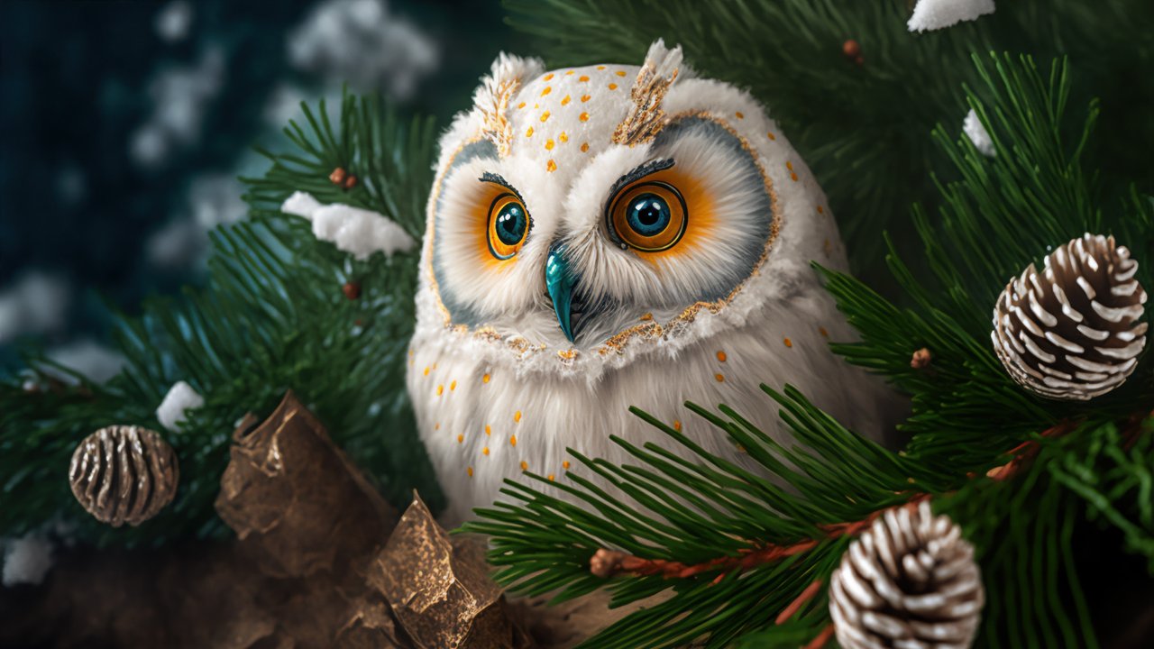 Captivating White Owl Digital Art 4K Wallpaper