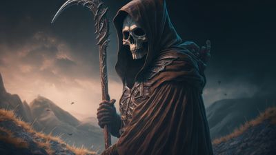 The Grim Reaper with Scythe 4K Desktop Wallpaper