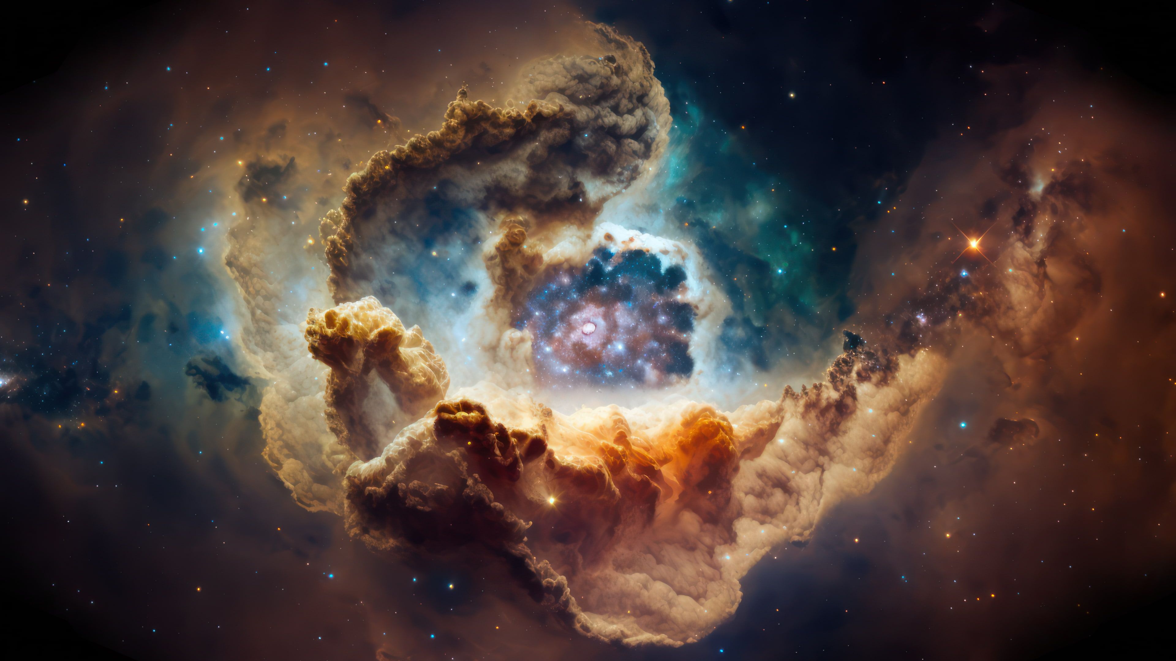 Carina Nebula Through James Webb Telescope 4K Desktop Wallpaper