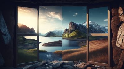 Scenic Views Through A Window 4K Wallpaper