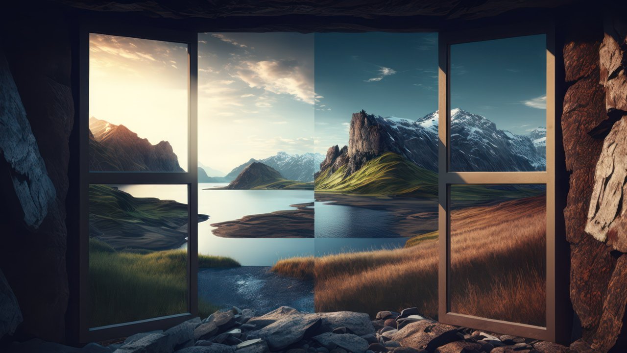 Scenic Views Through A Window 4K Wallpaper