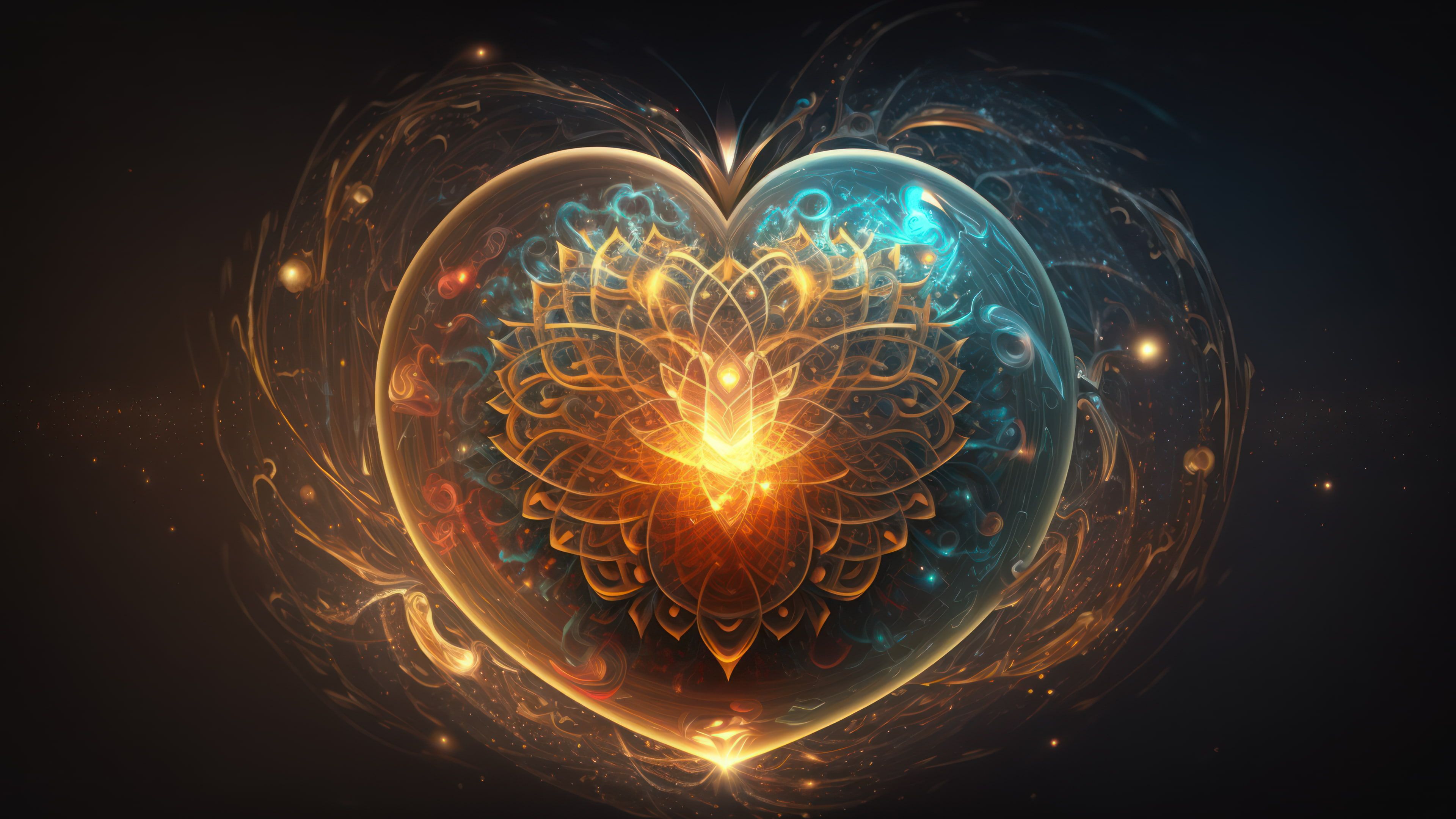 Sparkling Heart Shining With Vitality 4K Wallpaper