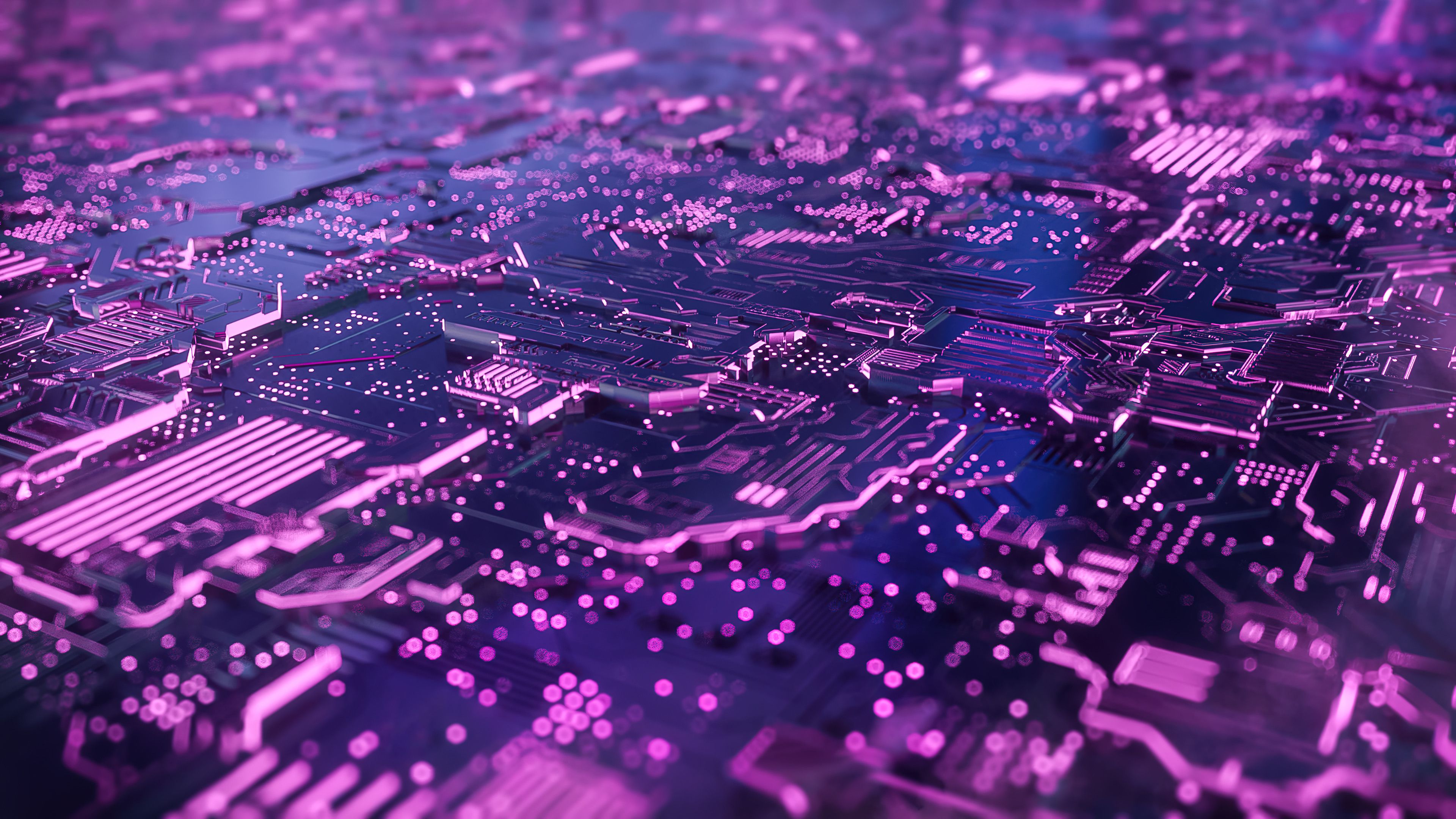 Cyber Circuit Board Digital Art 4K Wallpaper