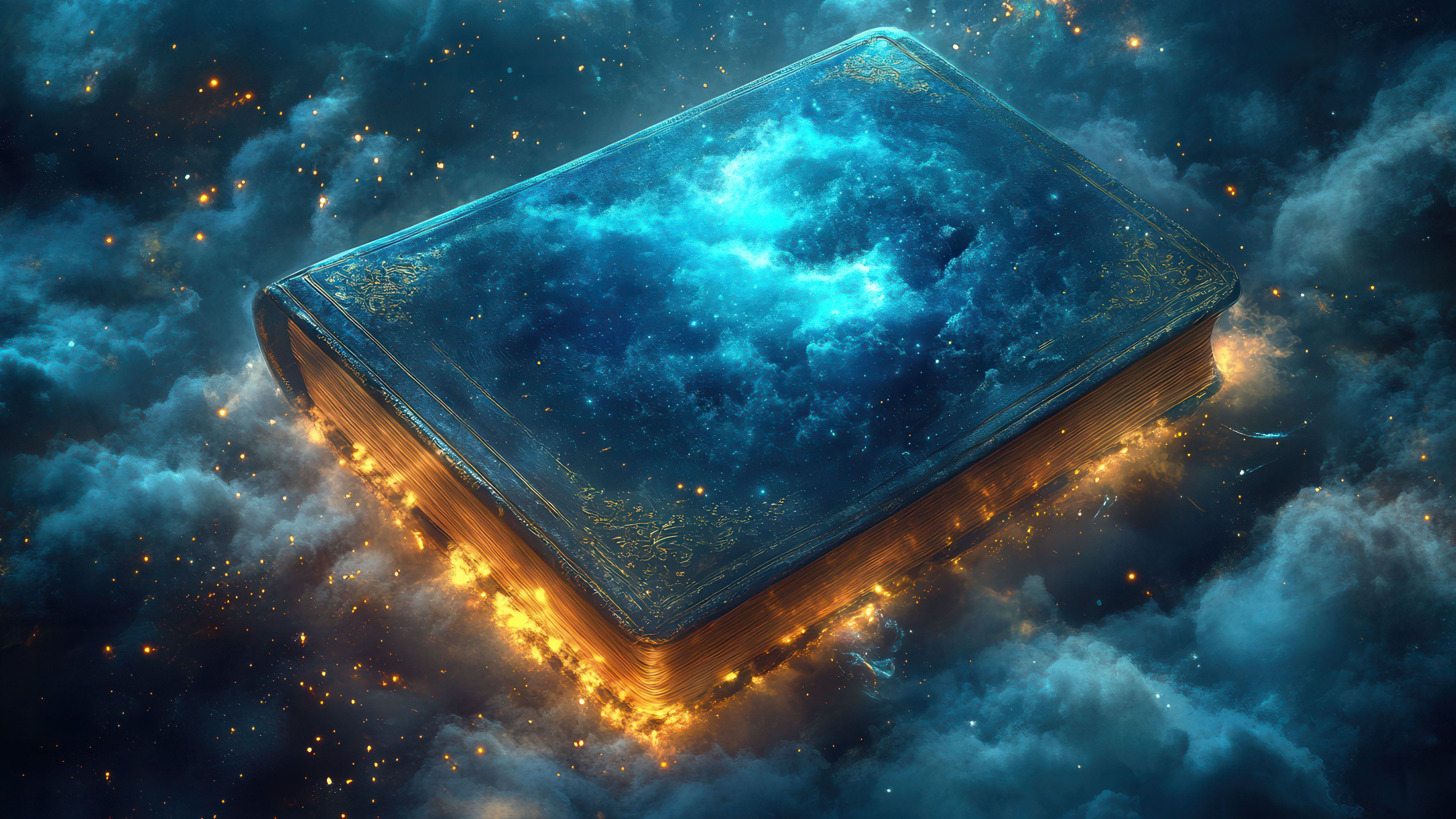 Cosmic Book Voyage 4K Wallpaper