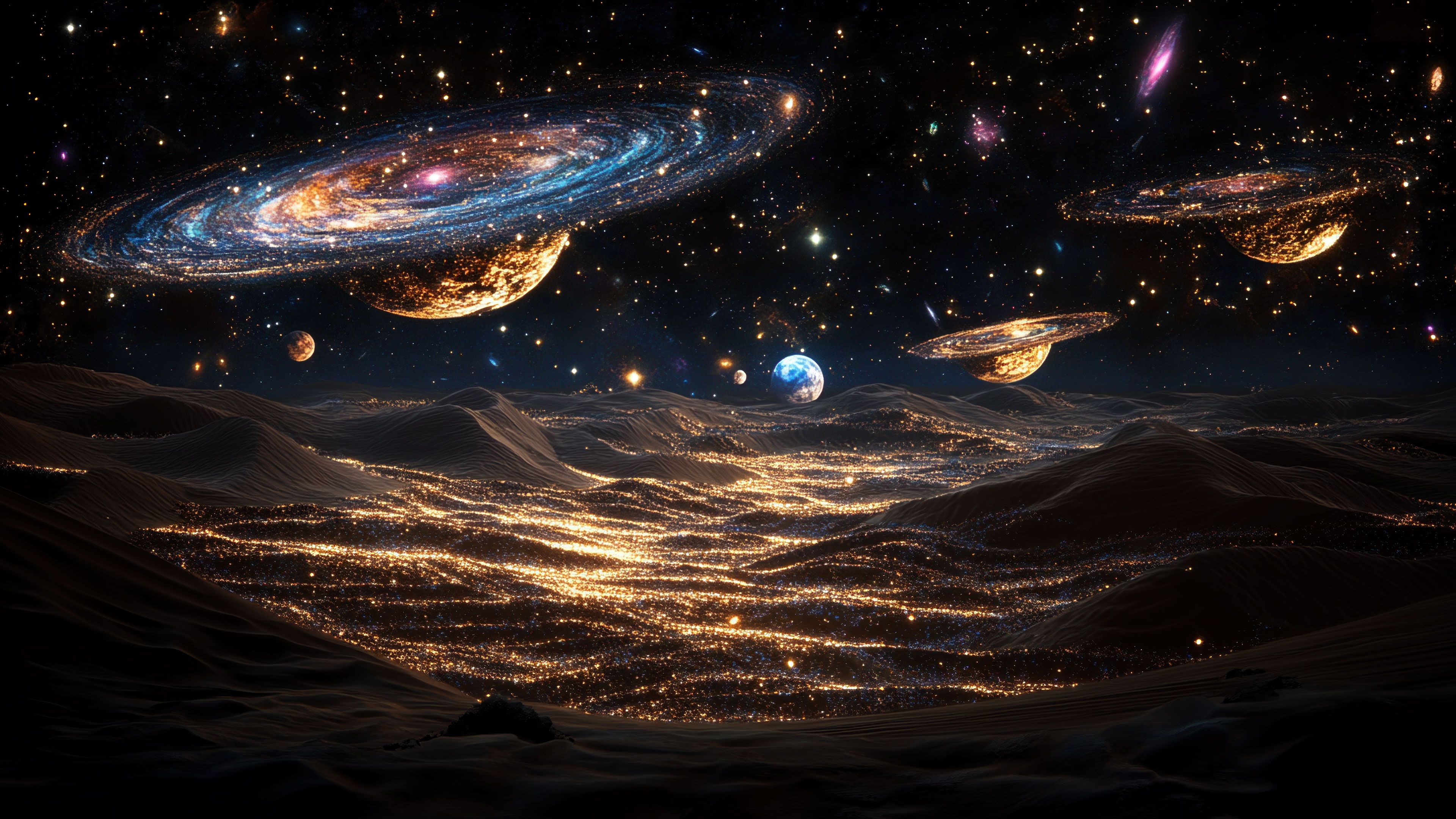 Cosmic Desert Floating Spiral Galaxies