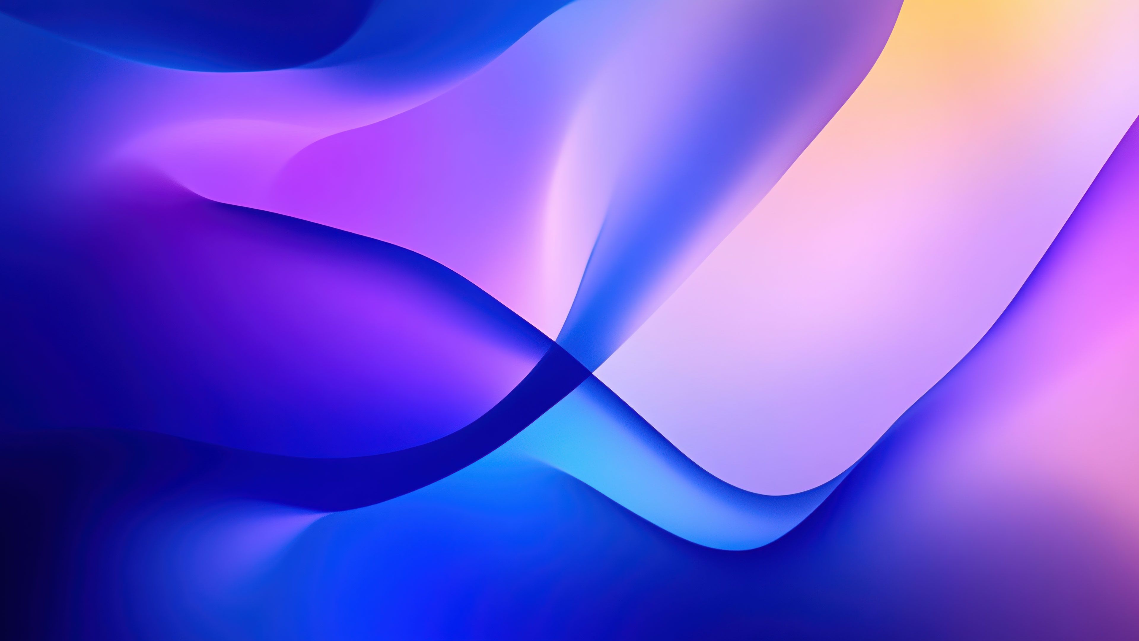 Gradient Purple And Blue Waves 4K Wallpaper