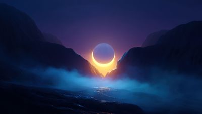 Lunar Dawn in the Valley of Mist